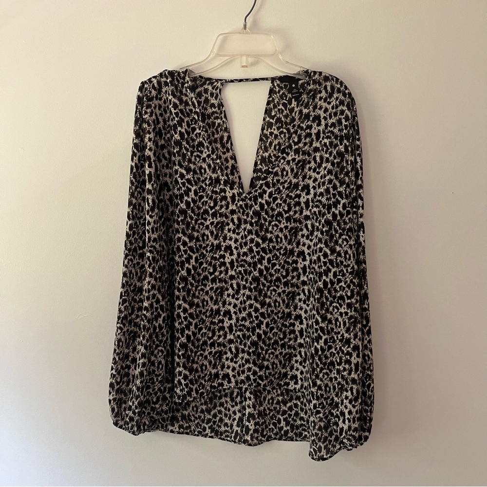 AQUA Animal Print Blouse M